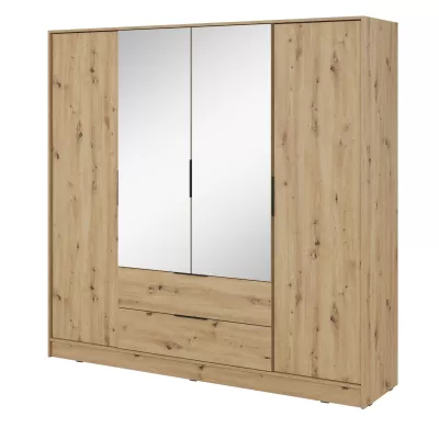 Kombinált szekrény 206 cm COSIMA tükörrel - artisan tölgyfa