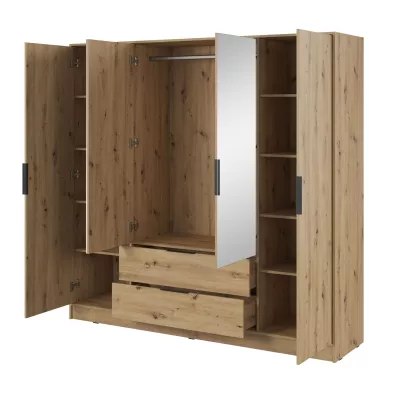 Kombinált szekrény 206 cm COSIMA tükörrel - artisan tölgyfa