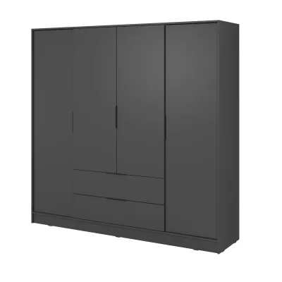Négyajtós ruhásszekrény 206 cm COSIMA - grafitszürke