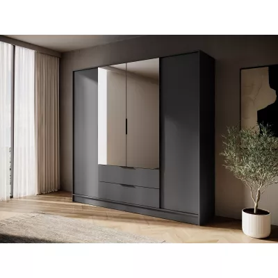 Kombinált gardrób 206 cm COSIMA tükörrel - grafitszürke