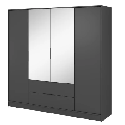 Kombinált gardrób 206 cm COSIMA tükörrel - grafitszürke