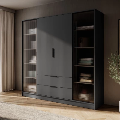 Kombinált gardrób 206 cm COSIMA - grafitszürke
