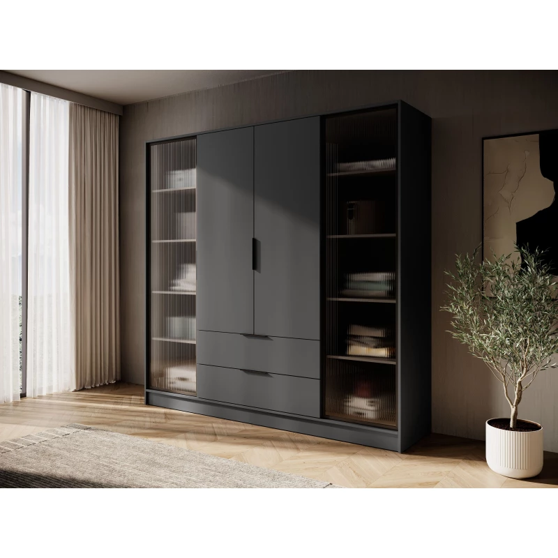 Kombinált gardrób 206 cm COSIMA - grafitszürke