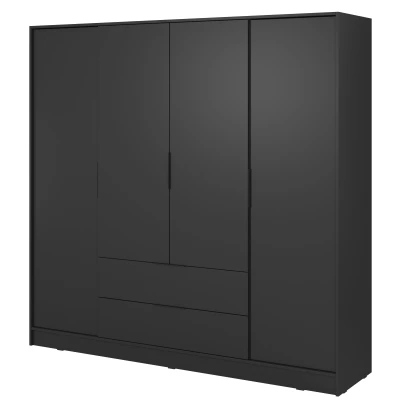 Négyajtós szekrény 206 cm COSIMA - grafitfekete