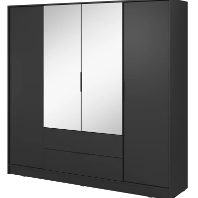 Kombinált szekrény 206 cm COSIMA tükörrel - grafitfekete