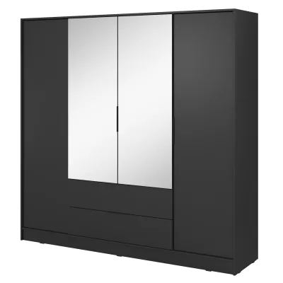 Kombinált szekrény 206 cm COSIMA tükörrel - grafitfekete