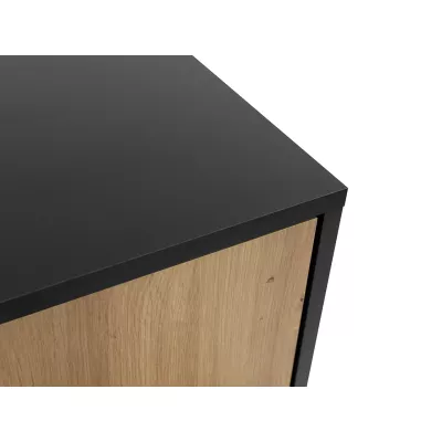 TV állvány elektromos kandallóval KAROL - artisan tölgy / fekete
