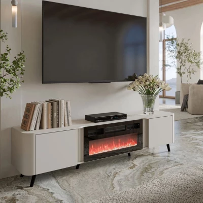 TV állvány elektromos kandallóval KLEMEK - kasmír