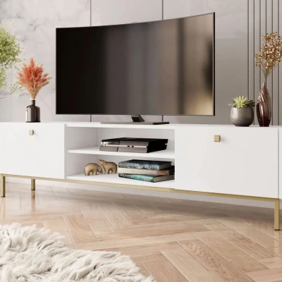 Széles TV-állvány MOLLIE - fehér
