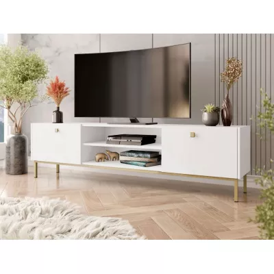 Széles TV-állvány MOLLIE - fehér