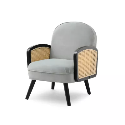 Boho fotel INGVAR - szürke / fekete
