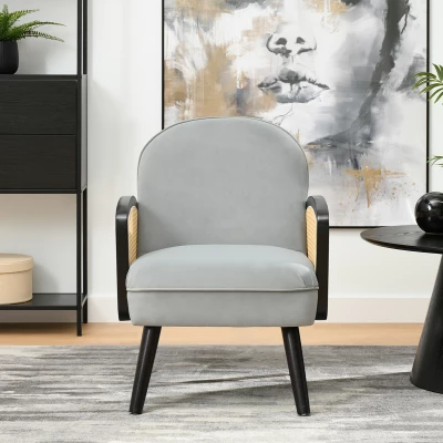 Boho fotel INGVAR - szürke / fekete