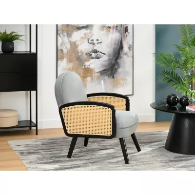 Boho fotel INGVAR - szürke / fekete
