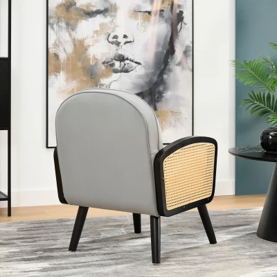 Boho fotel INGVAR - szürke / fekete