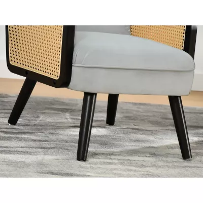 Boho fotel INGVAR - szürke / fekete