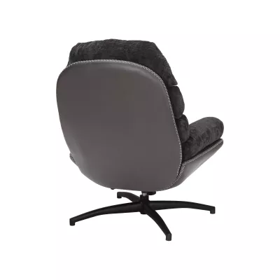 Kárpitozott fotel ALECIA - fekete / fekete műbőr