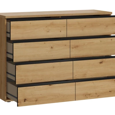 Széles fiókos szekrény HERA - artisan tölgyfa