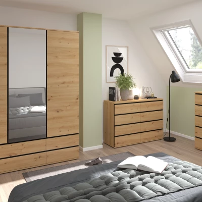 Széles fiókos szekrény HERA - artisan tölgyfa