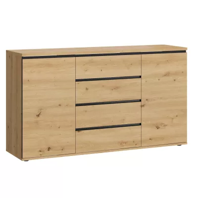 Széles, kombinált fiókos szekrény HERA - artisan tölgyfa