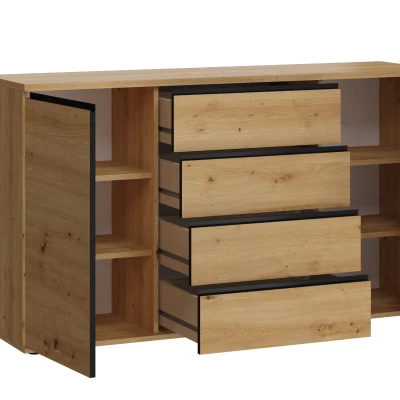 Széles, kombinált fiókos szekrény HERA - artisan tölgyfa Széles, kombinált fiókos szekrény HERA - artisan tölgyfa