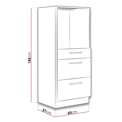 Konyhaszekrény beépített sütőhöz 60 cm ZHILAN 2 - lancelot tölgy / sötét fa