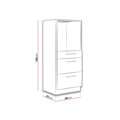 Konyhaszekrény beépített sütőhöz 60 cm ZHILAN 2 - lancelot tölgy / sötét fa