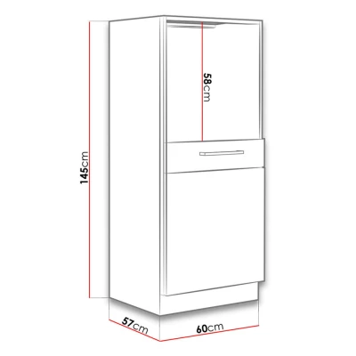 Konyhaszekrény beépített sütőhöz 60 cm ZHILAN 1 - lancelot tölgy / sötét fa