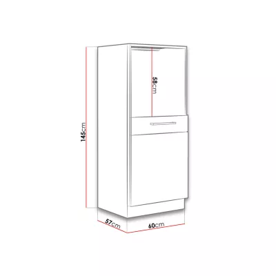 Konyhaszekrény beépített sütőhöz 60 cm ZHILAN 1 - lancelot tölgy / sötét fa