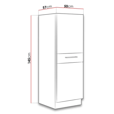 Konyhaszekrény fiókokkal 50 cm ZHILAN - lancelot tölgy / fényes fehér
