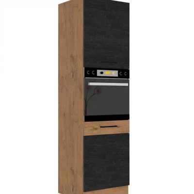 Magas szekrény 60 cm beépíthető sütőhöz ZHILAN 2 - lancelot tölgy / sötét fa