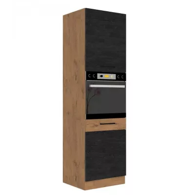 Magas szekrény 60 cm beépíthető sütőhöz ZHILAN 2 - lancelot tölgy / sötét fa