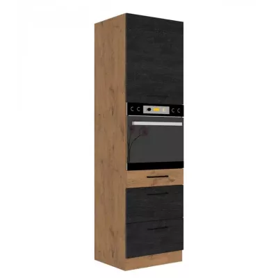 Magas szekrény 60 cm beépíthető sütőhöz ZHILAN 1 - lancelot tölgy / sötét fa