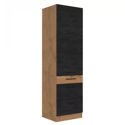 Magas konyhaszekrény 60 cm fiókokkal ZHILAN - lancelot tölgy / sötét fa