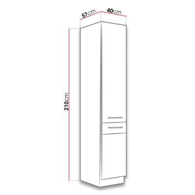 Magas konyhaszekrény 40 cm ZHILAN - lancelot tölgy / sötét fa
