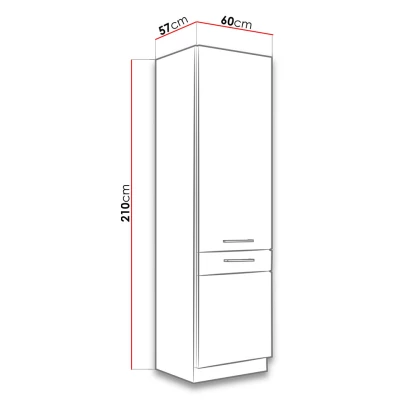 Magas konyhaszekrény 60 cm ZHILAN 2 - lancelot tölgy / sötét fa