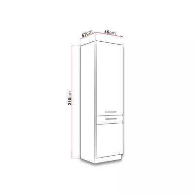Magas konyhaszekrény 60 cm ZHILAN 2 - lancelot tölgy / sötét fa