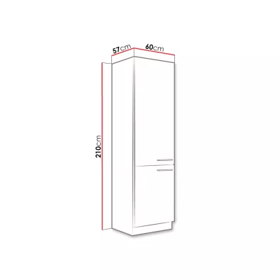 Magas konyhaszekrény 60 cm ZHILAN 1 - lancelot tölgy / fényes fehér