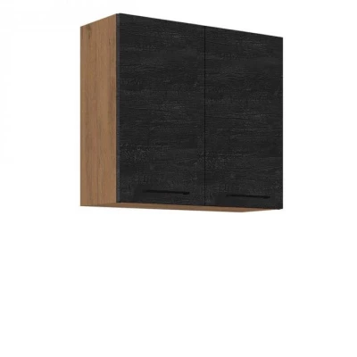 Konyhai felső kétajtós szekrény 80 cm ZHILAN - lancelot tölgy / sötét fa