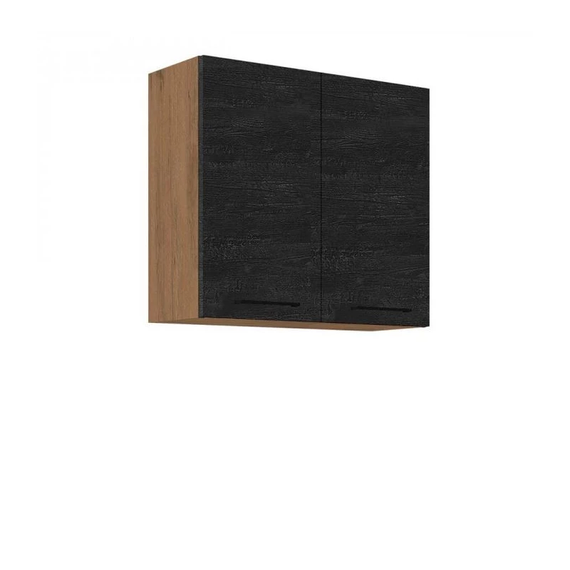 Konyhai felső kétajtós szekrény 80 cm ZHILAN - lancelot tölgy / sötét fa