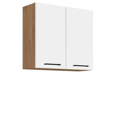 Konyhai felső kétajtós szekrény 80 cm ZHILAN - lancelot tölgy / fényes fehér