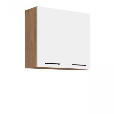 Konyhai felső kétajtós szekrény 80 cm ZHILAN - lancelot tölgy / fényes fehér