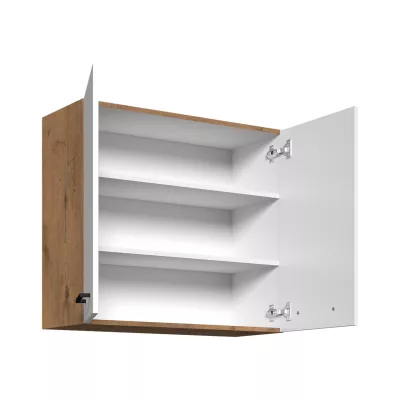 Konyhai felső kétajtós szekrény 80 cm ZHILAN - lancelot tölgy / sötét fa