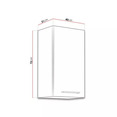 Felső konyhai magas szekrény 40 cm ZHILAN - lancelot tölgy / sötét fa