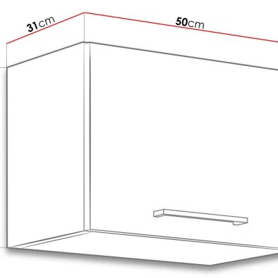 Felső konyhaszekrény 50 cm ZHILAN - lancelot tölgy / fényes fehér