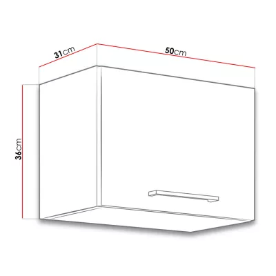 Felső konyhaszekrény 50 cm ZHILAN - lándzsás tölgy / sötét fa