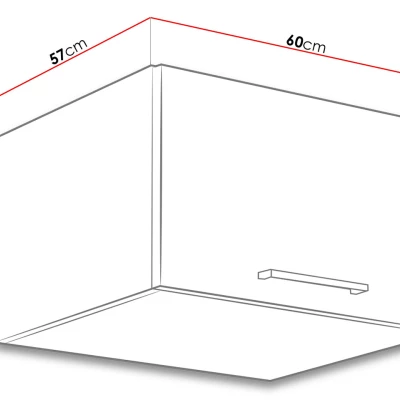 Felső zárt konyhaszekrény 60 cm ZHILAN 2 - lancelot tölgy / fényes fehér