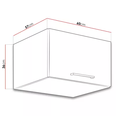Felső zárt konyhaszekrény 60 cm ZHILAN 2 - lancelot tölgy / fényes fehér