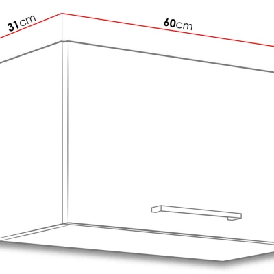 Felső zárt konyhaszekrény 60 cm ZHILAN 1 - lancelot tölgy / sötét fa