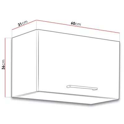 Felső zárt konyhaszekrény 60 cm ZHILAN 1 - lancelot tölgy / sötét fa