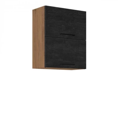 Konyhai felső kétajtós szekrény 60 cm ZHILAN - lancelot tölgy / sötét fa